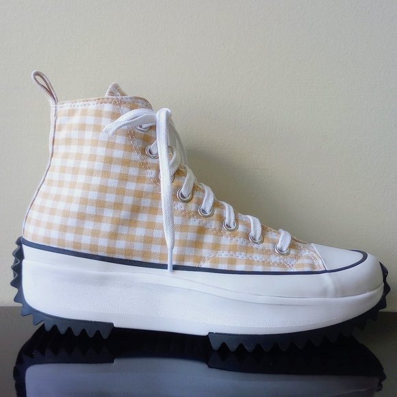 Converse Men's Run Star Hike Hi Platform Sneaker in Nice Oat Milk/White/Black